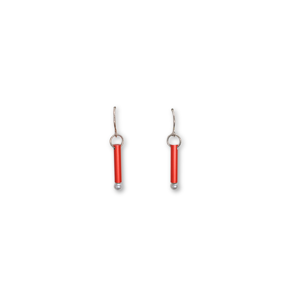 Staafje Hanger Rood- Parel