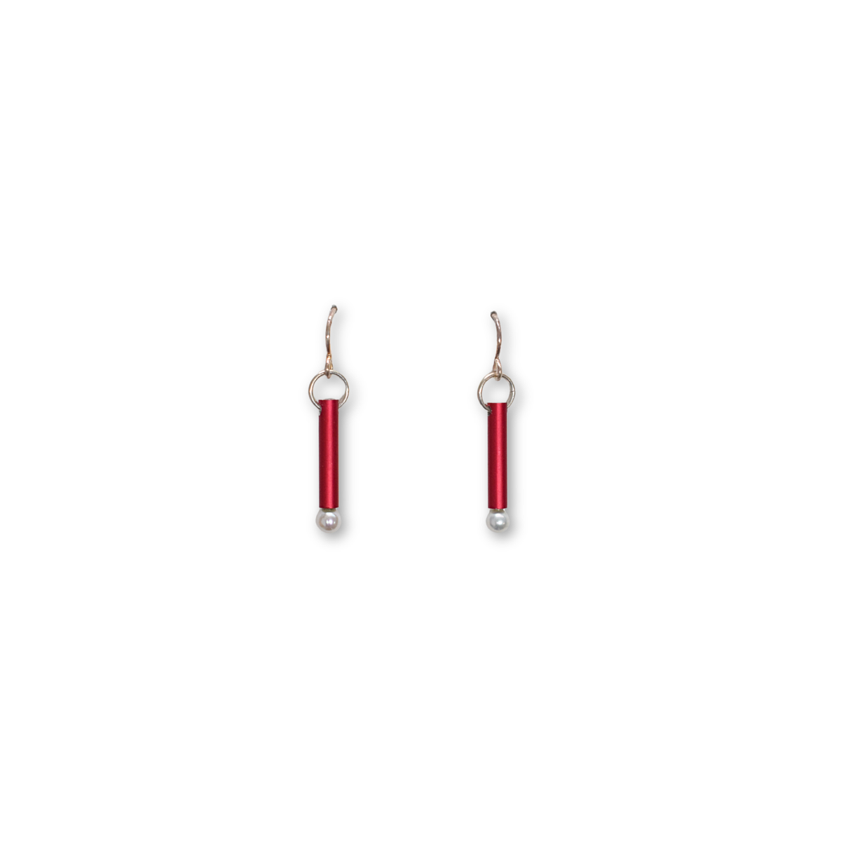 Staafje Hanger Donker Rood- Parel
