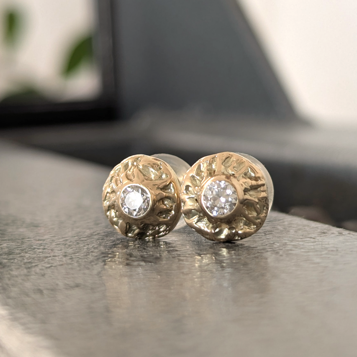 Diamant Oorbellen Organisch