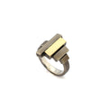 Zilveren Statement Ring met Staafje Goud