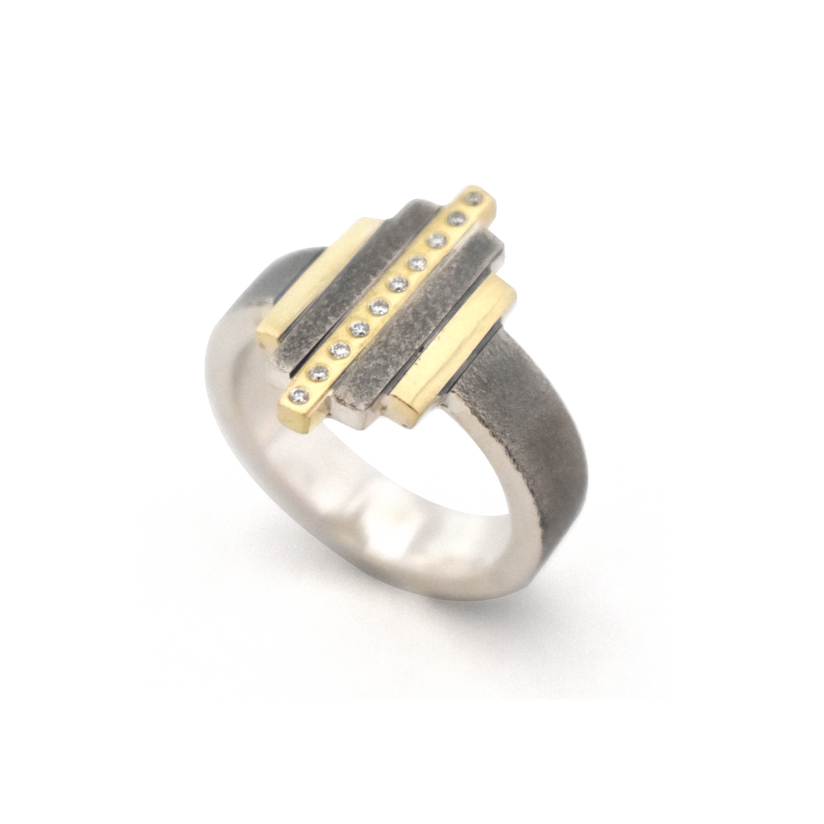 Ring Staafjes en Diamant