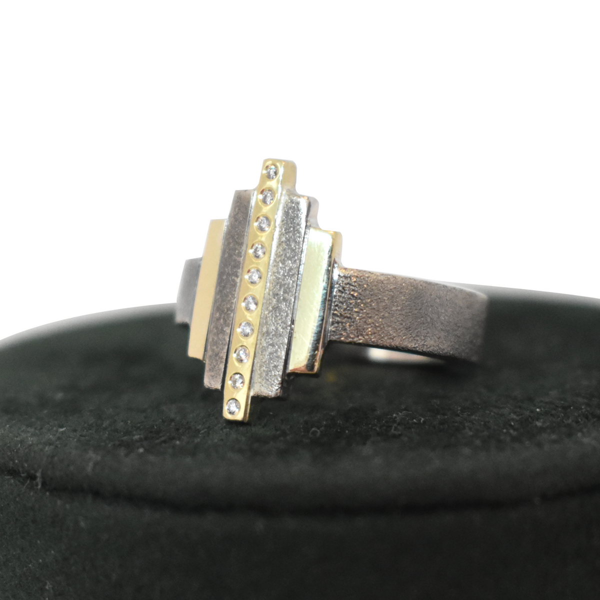 Ring Staafjes en Diamant