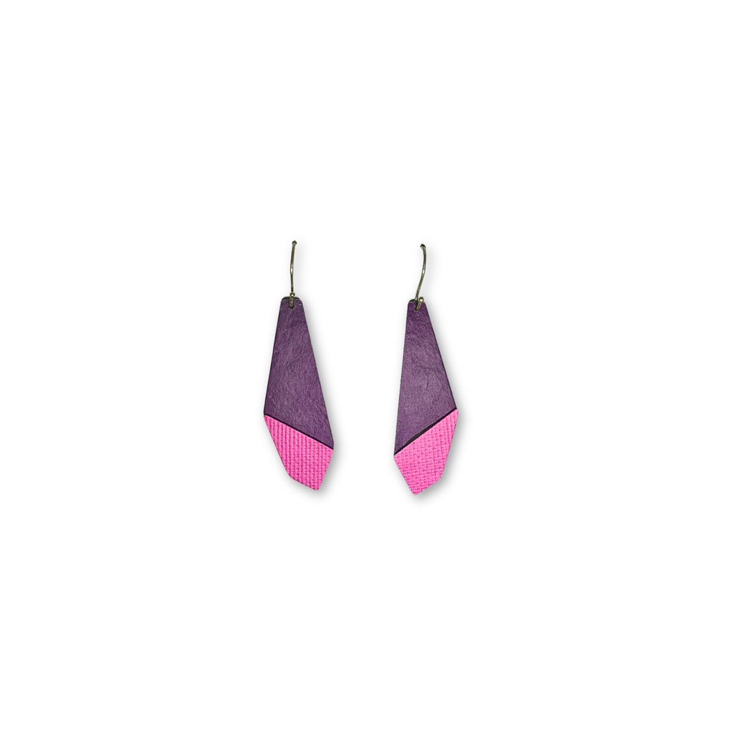 Stropdas Oorbel Paars - Roze