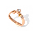 Verlovingsring Roodgoud Gele Saffier en Diamant