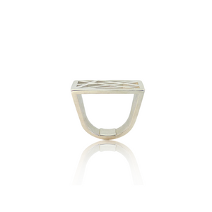 statement ring, grafische ring, geometrische ring, design sieraden, design ring, zilveren design ring