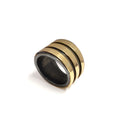 Zwart zilver en geel goud ring