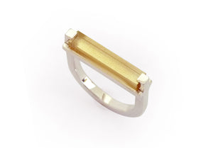Minimalistische ring, geometrische ring, edelsteen ring citrien, citrien ring, design ring