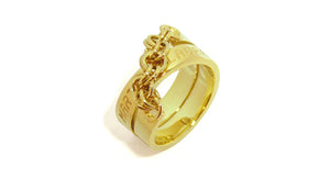 Ring van oud goud, van twee oude trouwringen, schakelring, maatwerk ring, omsmelten trouwringen