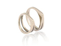 Dynamische geometrische witgouden V-ring trouwringen